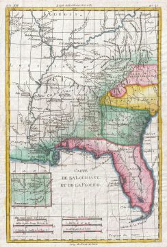 1780 Raynal and Bonne Map of Louisiana, Florida and Carolina