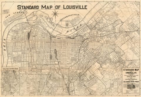 1921 William Bridges Hunter Map of Louisville, Kentucky