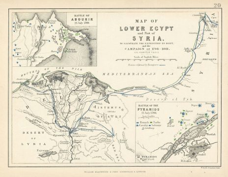 1852 Blackwood Map of Egypt and the Nile Delta