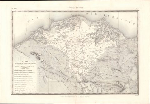 1822 Jacotin Wall Map of Lower Egypt
