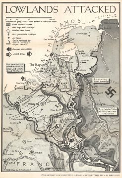 1940 Chapin Pictorial Map of Belgium and the Netherlands Invaded by Nazis
