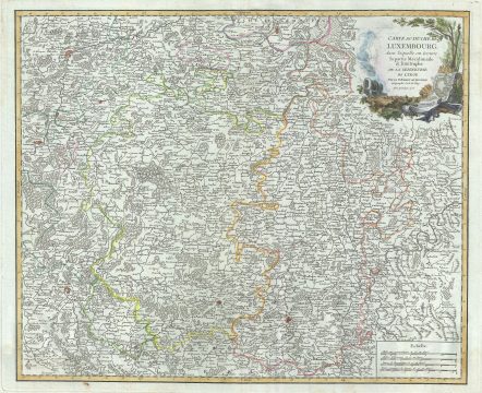 1753 Vaugondy Map of Luxembourg and Belgium