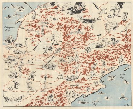 1945 Bennett Pictorial Map of Luzon, Philippines