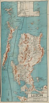 1944 Royal Australian Air Force Silk Escape and Evasion Map of Luzon, Philippines