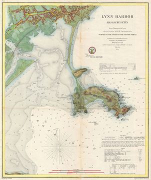 1859 U. S. Coast Surve Map of Lynn Harbor, Massachusetts