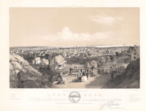 1856 Bachelder View of Lynn, Massachusetts