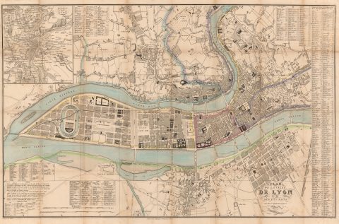 1848 Marie Adélaïde Delisle (Veuve Turgis) City Plan or Map of Lyon, France
