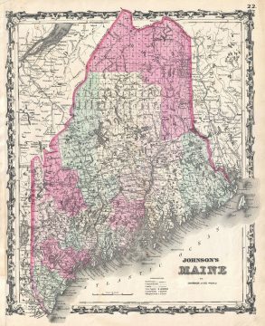 1862 Johnson Map of Maine