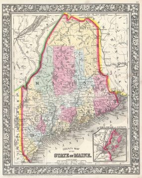 1864 Mitchell Map of Maine