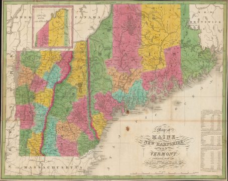 1826 Finley / Young Map of Maine, New Hampshire, and Vermont