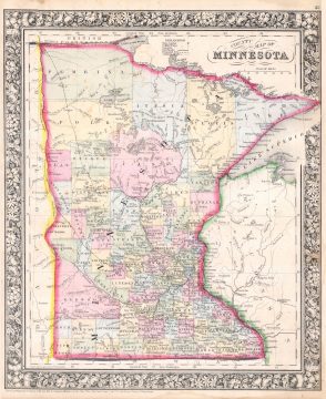 1864 Mitchell Map of Minnesota