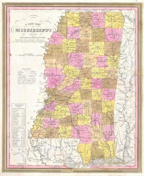 1846 Burroughs - Mitchell Map of Mississippi
