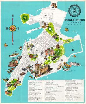 1967 Estoril Tours Pictorial Map of Macau, China