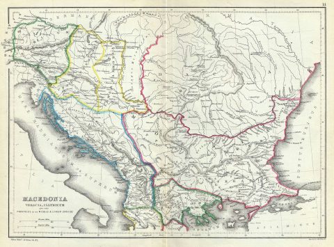 1867 Hughes Map of Ancient Macedonia and the Balkans