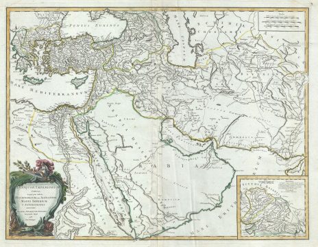 1753 Vaugondy Map of Arabia and Asia Minor (Empire of Alexander the Great)