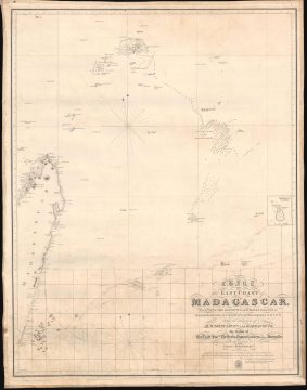 1846 Owen Nautical Chart East Madagascar w/Manuscript Whaling Notes