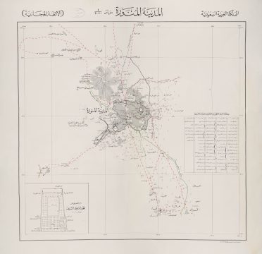 1946 Survey of Egypt Arabic Map of Madinah (Medina), Saudi Arabia
