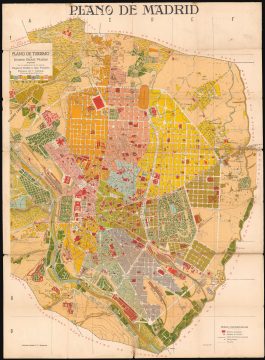 1910 Bisbal and Vassallo City Plan or Map of Madrid, Spain