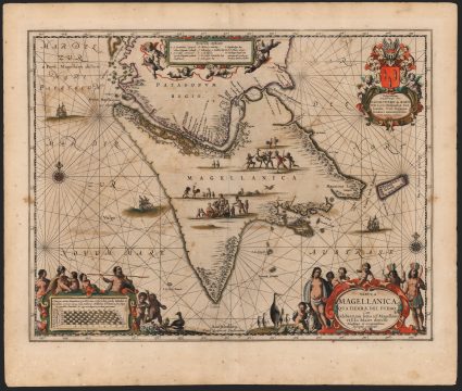 1647 Jansson Map of Tierra Del Fuego