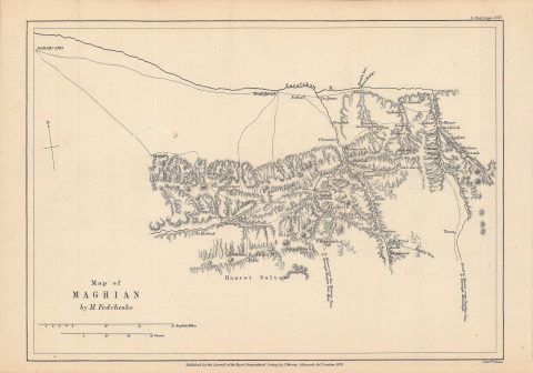 1873 Weller Map of Maghian, Western Tajikistan