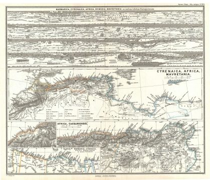 1865 Spruner Map of Northwestern Africa, the Magreb, the Barbary Coast, Africa