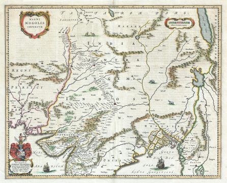 1640 Blaeu Map of Northern India or the Mogul Empire