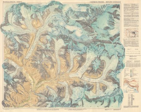 1957 German Alpine Club Map of Mount Everest