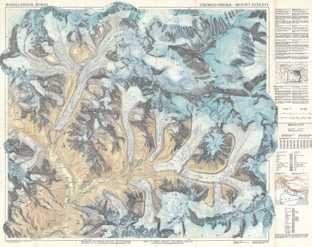 1957 German Alpine Club Map of Mount Everest and Vicinity