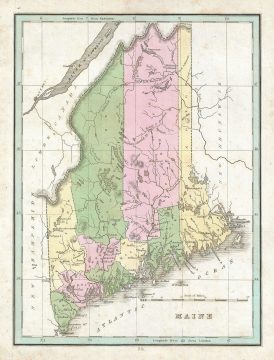 1835 Bradford Map of Maine