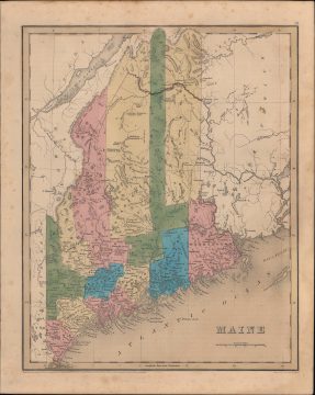 1846 Bradford Map of Maine, with Recent Territorial Changes