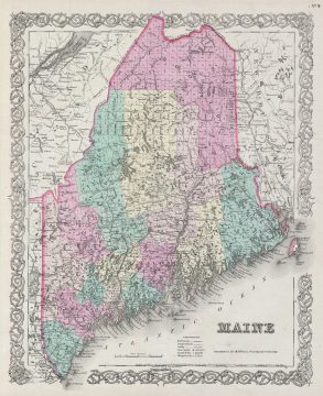 1856 Colton Map of Maine