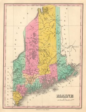 1827 Finley Map of Maine