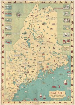 1935 Linscott Pictorial Map of Maine