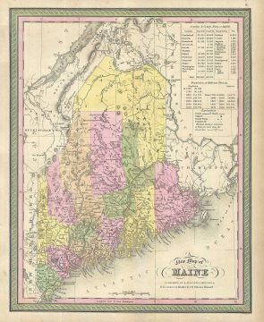 1849 Mitchell Map of Maine