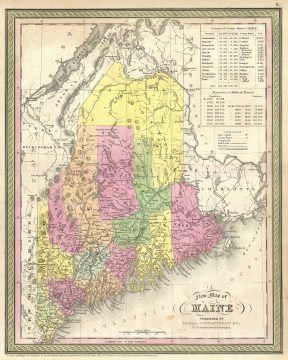 1854 Mitchell Map of Maine
