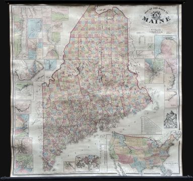 1862 Walling / Chace Wall Map of Maine