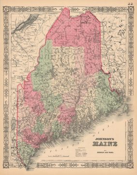 1864 Johnson Map of Maine