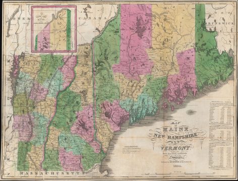 1834 Sumner Map of Maine, New Hampshire, and Vermont