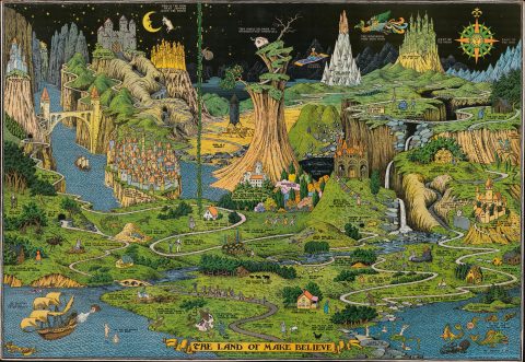 1930 Jaro Hess Map of the Land of Make Believe
