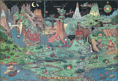 1930 Jaro Hess Map of the Land of Make Believe