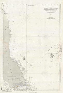 1888 Dépôt de la Marine Map or Chart of the Malay Peninsula and Singapore