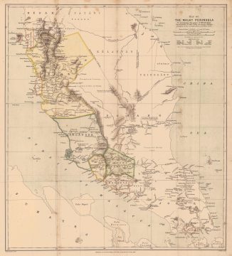 1882 Daly Map of the Malay Peninsula (Malaysia, Singapore)
