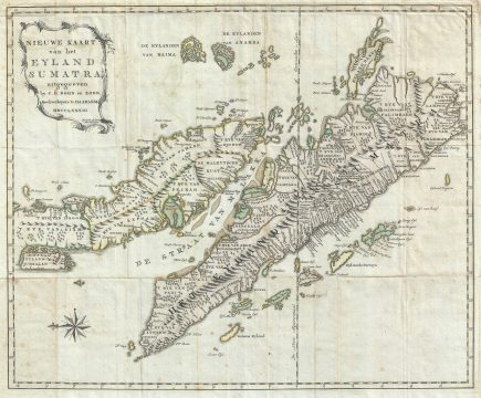 1783 Bohn and Valentijn Map of Singapore, Malaya, and Sumatra