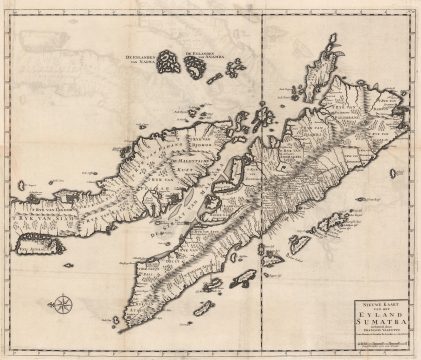1727 Valentijn Map of Malaysia and Sumatra (Singapore)