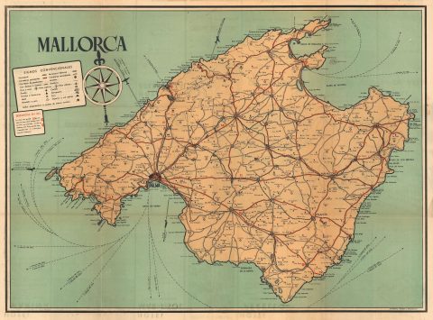 1949 PORAM Map of Mallorca / Majorca, Spain