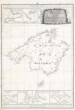 1786 Tofino Nautical Chart or map of Mallorca, Spain