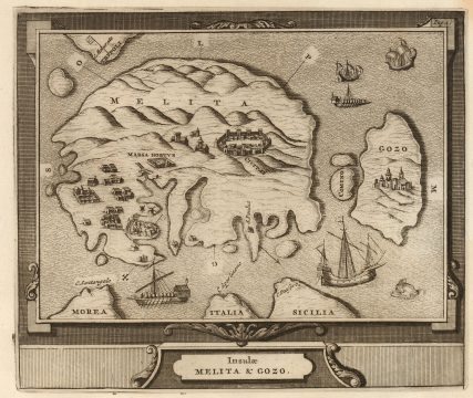 1725 Van der Aa / Jean Quintin Map of the Maltese Archipelago