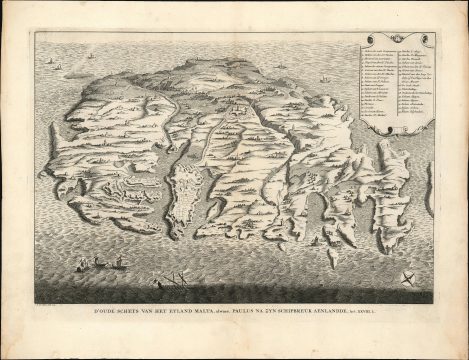 1729 De Putter View Map of Malta
