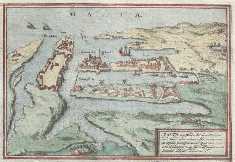 1595 Valegio View of Valletta and vicinity, Malta