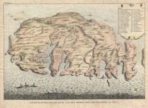 1728 De Putter View Map of Malta